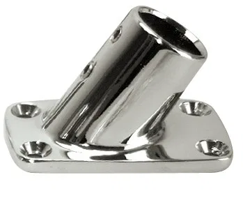 6142C – WHITECAP IND Boat Rail Fitting, Rectangular Base 60 Degree Angle Stainless Steel Silver 1 Inch Tube Outside D...
